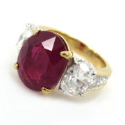Certified 7.65ct Ceylon Ruby & 2.25ct Oval Cut Diamond 18K Gold Ring MH11-3