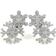 Estate Tiffany & Co France Diamond & Platinum Snowflake Earrings OA15-8