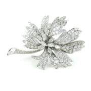 Vintage 10.50ct DE/VS Diamond & Platinum Trembling Flower Pendant Brooch ZC15-2