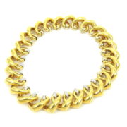 Vintage Italian 2.0ct Diamond & 18K Yellow Gold Open Heart Necklace SM11-2