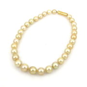 Vintage Italian 12-16mm Golden South Seas Pearl 18K Gold Necklace SM16-8