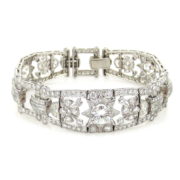 Vintage 15.0ct Diamond & Platinum Star Design Decorated Bracelet SM18-6