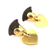 Ultra Rare Van Cleef & Arpels Wood & 18K Yellow Gold Earrings RM36-2