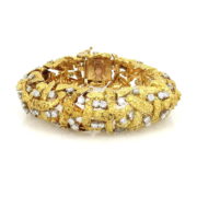 Vintage 6.50ct Diamond & 18K Yellow Gold Hand Made Bracelet OA24-2