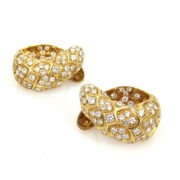 Vintage 5.0ct Diamond & 18K Yellow Gold Fancy Huggies Earrings OA24-7