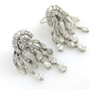 Vintage 12.0ct Diamond & Platinum Dangling Drop Earrings SM20-3