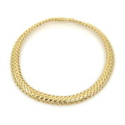 1995 Tiffany & Co 18K Yellow Gold Domed Basket Weave Necklace WN35-7