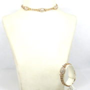 Vintage Cartier 23.50ct Diamond & 18K Yellow Gold Necklace & Bracelet Set WN35-8
