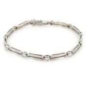 Gerard 0.90ct FG/VS Diamond & 18K White Gold Double l Bar Bracelet GT9-3