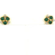 Rare Temple St Clair Trio 0.19ct Diamond & 1.62ct Emerald 18K Yellow Gold Cluster Earrings WN36-4
