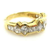 Rare Gerard 2.65ct Princess & Pear Shape Diamond 18K Gold Ring GT11-7