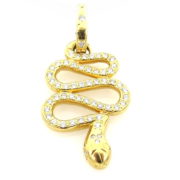 Rare Temple St Clair Serpent 0.54ct Diamond & 18K Yellow Gold Snake Pendant WN36-10