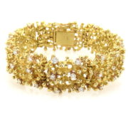 Unique Vintage 2.40ct Diamond & 18K Yellow Gold Hand Made  Bracelet A&N 231-006
