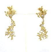 Unique Vintage 1.0ct Diamond & 18K Yellow Gold Hand Made Earrings A&N 231-007