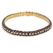 Marco Valente 4.16ct Black & White Diamond 2.85ct Orange Sapphire 18K Rose Gold Bracelet WN39-009