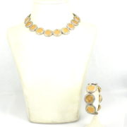 Rare 16.50ct Diamond & 14K Gold Estados Unidos Mexicanos 22K Gold Necklace & Bracelet Set A&N231-016