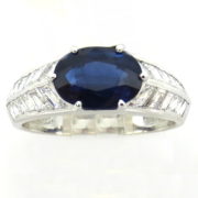 Rare Bernando Legnani 1.25ct Royal Blue Sapphire & 1.20ct Diamond 18K Gold Ring  WN39-024