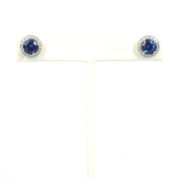Estate Tiffany & Co Tanzanite & Diamond Platinum Halo Stud Earrings ZC17-007