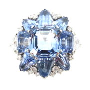 1946 Oscar Heyman 26.71ct No Heat Sapphire & Diamond Platinum Ring AGL Certified ZC 18-006