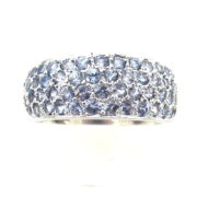 Vintage 3.0ct Diamond Cut Sapphire 18K White Gold Ring Size 5.5 ZC19-010