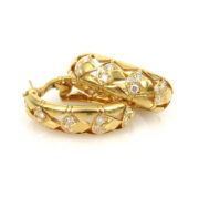 Vintage Cartier 2.40cr Diamond & 18K Yellow Gold Fancy Hoop Earrings OA 39-04-47