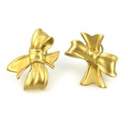 Estate 1984 Angela Cummings 18K Yellow Gold Bow Earrings OA 39-06-47