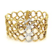 1980 Tiffany & Co Paloma Picasso 0.70ct Diamond & 18K Gold Interwoven Bracelet OA 42-03-47