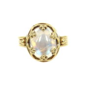 Temple St Clair 6.0ct Blue Moonstone 18K Yellow Gold Ring WN 52-13-47