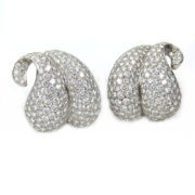 Estate 17.0ct DE/VS Diamond & 18K White Gold Cluster Leaf Shape Earrings AN 249-04-Emi
