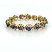 Vintage 13.23ct Sapphire & 7.06ct Diamond 18K Yellow Gold Bracelet SM 40-07-DE