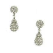 Vintage 22.0ct Rose Cut Diamond & Platinum Dangling Drop Ball Earrings DK 10-12-47