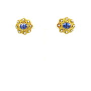 Vintage 4.0ct Tanzanite& 0.50ct Diamond 14K Yellow Gold Clip Earrings SM 45-07-47