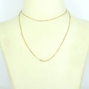 Vintage 1.50ct Diamond 14K Yellow Gold Diamond by The Yard Chain Necklace ED 36-3-47