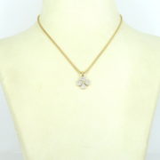 Vintage European 0.33ct Diamond 18K White & Yellow Gold Four Leaf Clover Necklace ED 36-14-47