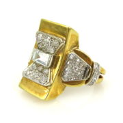 Vintage 2.30ct Diamond 18K White & Yellow Gold Ring ED 37-9-47