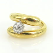 Estate Tiffany & Co. 0.50ct Diamond Platinum & 18K Yellow Gold Ball Ring ED 37-10-47