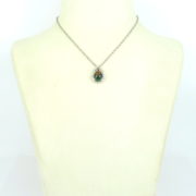 Vintage 0.33ct Diamond & Synthetic Black Opal Platinum Necklace WN 59-01-47