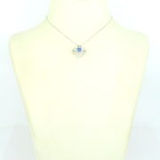 Estate 1.75ct No Heat Sapphire & 0.39ct Diamond 18K White Gold Necklace WN 59-02-47