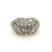 Antique Edwardian 1.20ct Old Mine Cut Diamond & 18K White Gold Ring JW 79-09-DE