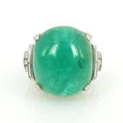Vintage GIA Certified 10.0ct Russian Emerald & 1.0ct Diamond Platinum Ring ED 38-2-47