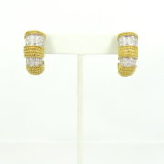 Vintage Cassis 2.20ct Diamond 18K Yellow Gold Rope Pierce Clip Earrings ED 38-11-47