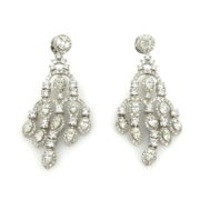 Estate 8.50ct Diamond & 18K White Gold Fancy Dangling Drop Earrings SM 49-06-DE