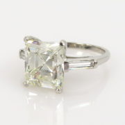 Vintage 3.77ct GIA L/VS2 Cut-Cornered Rectangular Step Cut Diamond Platinum Engagement Ring  MH 20-01-47
