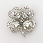 Vintage 8.50ct Diamond & Platinum 4 Leaf Clover Pendant Pin Brooch MH 20-03-47