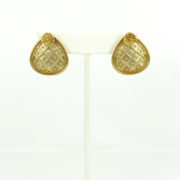 Vintage Elizabeth Gage 18K White & Yellow Gold Pineapple Earrings RM 39-09-47