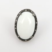 Vintage 0.60ct White & 3.0ct Black Diamond 14K White Gold Ring AN 263-01-MS