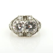 Antique Art Deco 2.0ct Old Cut Diamond Platinum Decorated Ring AN 263-14-MS