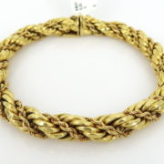 Vintage Italian 18K Yellow Gold 7.75mm Double Rope Decorative Bracelet WN 58-04-MS