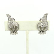 1940’s Retro 2.50ct Old Mine Cut Diamond & 14K White Gold Clip Earrings AN 261-06-MS