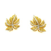 Estate 1.32ct Diamond & 3.55ct Vivid Yellow Sapphire 18K Yellow Gold Earrings TC 11-02-MS